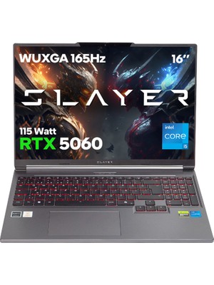 Game Garaj Slayer X5T-5060 C8 Intel Core I5 14450HX 16GB Ram 500GB SSD RTX5060 16" 165Hz IPS Wuxga Freedos Oyuncu Laptop