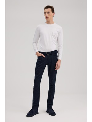 Jakamen Lacivert Slim Fit Spor Kanvas Pantolon