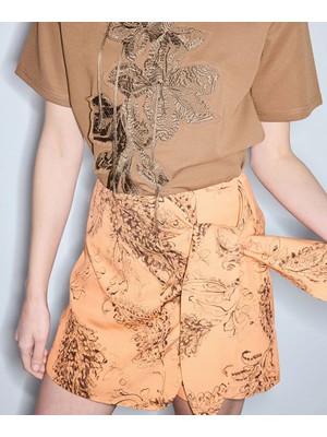 İpekyol Desenli Anvelop Şort Etek IS1260013058DE4