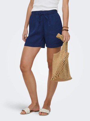 Only Kadın Belden Bağlamalı Lacivert Şort - 15367288