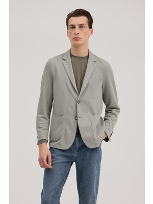 Jakamen Haki Slim Fit Mono Yaka Torba Cep Ceket