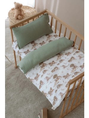 Tuğba Kuğu Tek Kişilik Müslin Nevresim Takımı - 150X200 cm - Tiny Forest