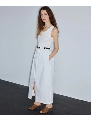 İpekyol Kontrast Kemerli Kumaş Mix Elbise IS1260002345002