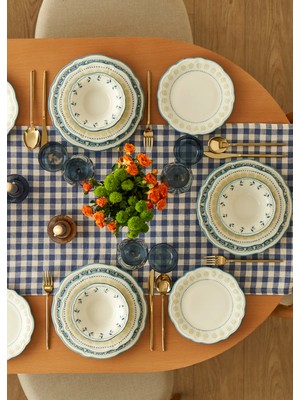 Bella Maison Mabel 48 Parça Mavi Stoneware Yemek Takımı 12 Kişilik Şık ve Dayanıklı
