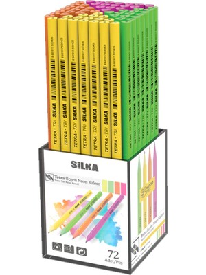 Silka Kurşun Kalem Tetra Neon Üçgen KL1.TSN-72 (72 Li Paket)
