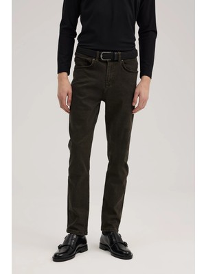 Jakamen Haki Slim Fit Jean Kot Pantolon