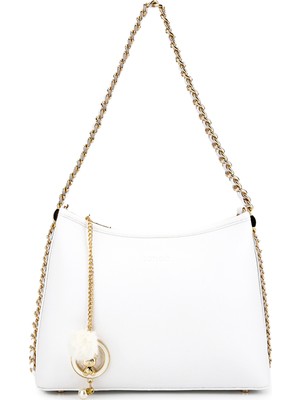 Tamer Tanca Kadın Suni Deri Beyaz Omuz Çanta 921 27321 Bn Cnt Y26 Beyaz