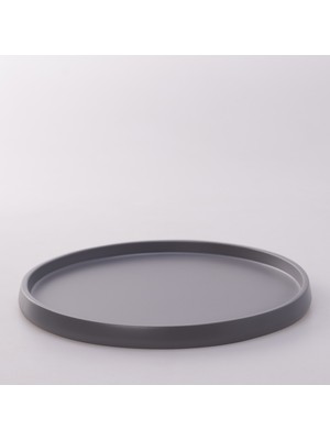 Selim Victoria Yuvarlak Tepsi Gri