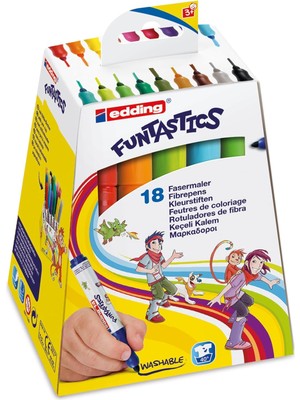TeknoKapsül 14  Çocuklar Için Kalın Uçlu Keçeli Kalem 18'li Set - 2-3 mm Yuvarlak Uç