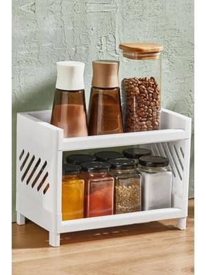 TeknoKapsül Iki Katlı Banyo Mutfak Dolap Içi Düzenleyici Organizer Raf Çok Kullanışlı Raf Ünitesi