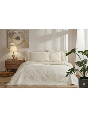 Özdilek Pike Takımı Ranforce Çift Kişilik Krem Jakarlı Lux Kp (Z)