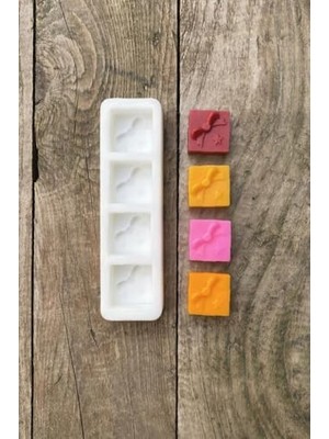 TeknoKapsül Paket Mini Dörtlü Mum Kalıbı (Silikon)