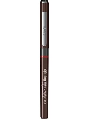 TeknoKapsül 1904753 Grafik Fiber Uçlu Kalem, Siyah Mürekkep, Kahverengi Gövde, 0.3 mm