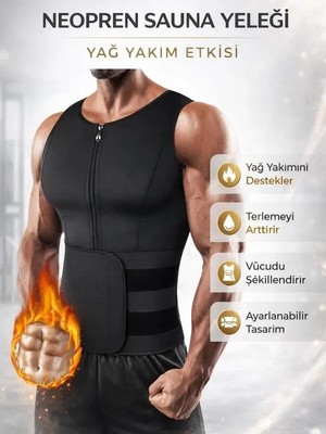 Ankaflex Vücut Şekillendirici Termoform Yelek Terleme Bel Sırt Karın Spor Korsesi Fermuarlı Sauna Yelek M-L-XL Beden uyumlu