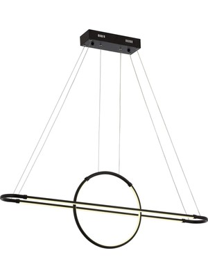 TeknoKapsül AV-60264-2BSY Siyah Boyalı Modern Avize LED Metal Pleksi 110X14CM