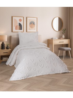 Kalp Tek Kişilik Yatak Örtüsü