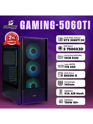 GamingGenTR GAMING-5060TI / Amd Ryzen 5 7500X3D / Asus Dual Geforce Rtx 5060 Ti 16GB / 16 GB Ram / 1 TB SSD / OEM Paket