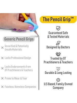 TeknoKapsül The Pencil Grip Pinch Grip, Ergonomik Yazma Yardımı, Parlak Renkli Kalem Tutacakları, 6'lı, TPG-12706