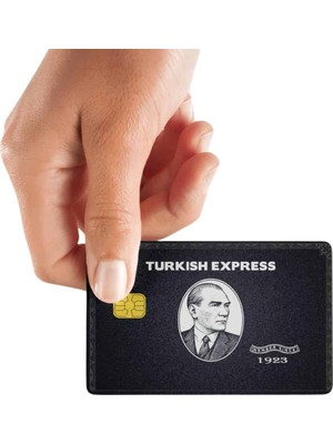 TeknoKapsül Turkısh Express Black Kart Kaplama Kart Etiketi (Yüksek Kaliteli Baskı)