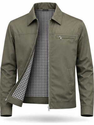 Regos Erkek Toprak Battal Boy Klasik Yakalı Ince Yazlık Mevsimlik Mont&ceket