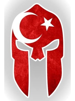 TeknoKapsül Aksesuar Ay Yıldız Türk Bayrağı Miğfer 15 x 8,5 cm