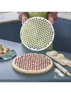 TeknoKapsül Gmantı Kalıbı, 40 Cm, 199 Gözlü, Beyaz Plastik, El Yapımı Mantı Hazırlama Için