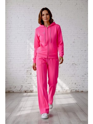 Black Steel Neon Renkli Fermuarlı Bayan Eşofman Takımı