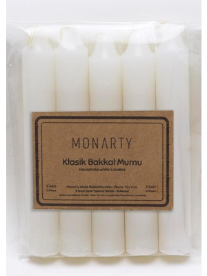 TeknoKapsül Klasik Bakkal Mumu, Beyaz Parafin, 11,3 cm x 1,6 Cm, 5'li Paket, 4 Saat Yanma Süreli, Kokusuz, Damlamayan, Iç Mekan Kullanımı Için Mum