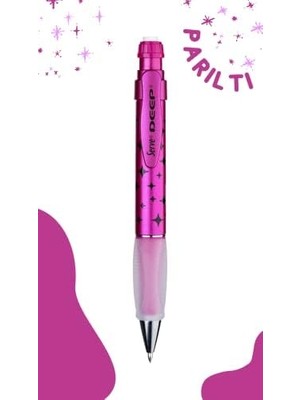 TeknoKapsül Deep Mekanik Kurşun Kalem 0.7 mm Metalik Pembe Pırıltı Deseni