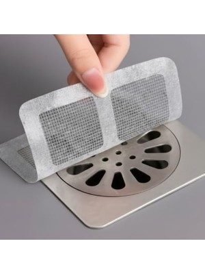 TeknoKapsül 10 Adet Yapışkanlı Banyo ve Duş Gider Süzgeci – Tek Kullanımlık Saç Toplayıcı Filtre – Tıkanıklık ve Haşere Önleyici Hijyenik File Bant – Küvet ve Lavabo Için Pratik Çözüm