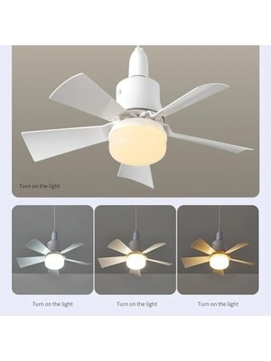 TeknoKapsül 62W, Fan LED Tavan Vantilatörü, 3 Renk Işık, 3 Hız Kademeli, Uzaktan Kumandalı, E27 Duy, Beyaz