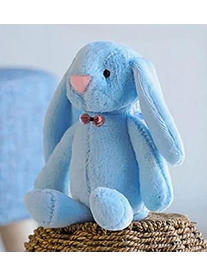 TeknoKapsül Uyku Arkadaşım Papyonlu Uzun Kulak Peluş Tavşan 65 cm Mavi