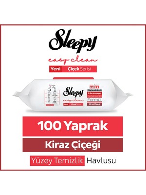 Sleepy Easy Clean Kiraz Çiçeği Yüzey Temizlik Havlusu Mendili 100 Yaprak
