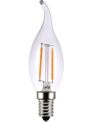 TeknoKapsül 10 Adet Kıvrık Buji Ampul 4W Şeffaf Filament Rustik LED Ampul – E14 Duy, 3200K Günışığı Işık - - Avize Ampulü