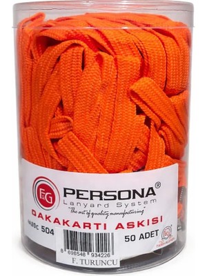 Persona 504 Kart İpi Yassı Örgü Turuncu 50 Li (1 Paket 50 Adet)
