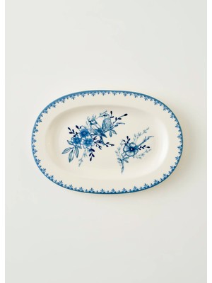 Bella Maison Bleu Blanc Porselen Küçük Sunum Tabağı Mavi (25 Cm)