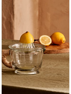 Bella Maison Bloom Cam Sıkacak Naturel 500 Ml Mango Ahşap Kulplu Şık Tasarım