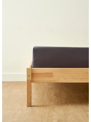 Pamuk Saten Supreme Çift Kişilik Lastikli Çarşaf ANTRASIT(160 x 200 x 35  cm )