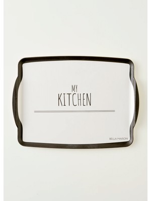 Bella Maison My Kitchen 42X31 Cm Siyah Melamin Tepsi Kaymaz Taban Özelliğiyle Pratik Kullanım