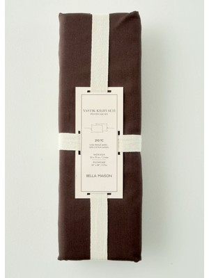 Bella Maison Pamuk Saten Supreme 2'li Yastık Kılıfı Kahverengi (50 x 70  cm )