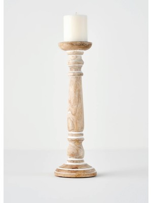 Bella Maison Dora Mango Ağacı Şamdan Naturel (12x12x38 cm)