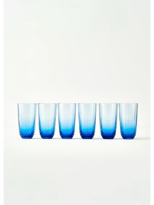Bella Maison Colore Kesme Meşrubat Bardağı 6'lı Mavi (345 cc)