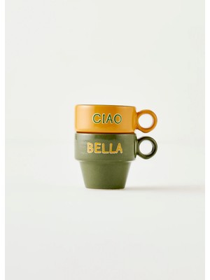 Bella Maison Line Espresso 2'li Set Hardal-Yeşil (105 cc)