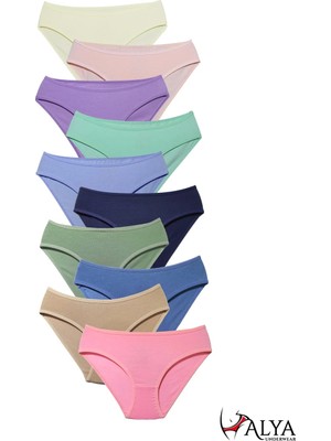 Alya Underwear Kız Çocuk - Garson Pamuklu Kumaş Renkli Slip Külot 10'lu Paket -  (4-5 Yaş, X16)