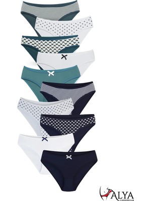 Alya Underwear Kız Çocuk - Garson Pamuklu Kumaş Renkli Slip Külot 10'lu Paket -  (12-13 Yaş, X23)