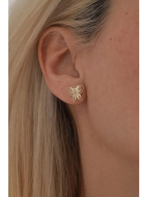 Yavuz Kuyumculuk 14 Ayar Altın Füsun Çivi Küpe