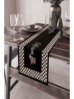 TeknoKapsül 40X140CM Dokuma Leke Tutmaz Premium Tay Tüyü Kumaş Masa Örtüsü Kitchen Mutfak Runner RNR435