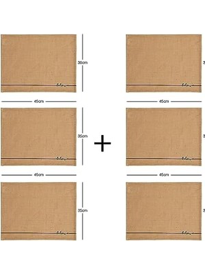 TeknoKapsül 6'lı Jüt Amerikan Servis Seti 45 x 35 cm