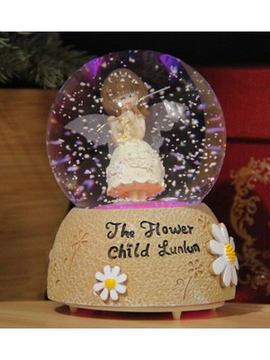 Hediye Biziz Işıklı Müzikli Papatya Rüyası Kar Küresi - 12 cm Yükseklik, 8 cm Genişlik