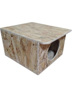Reyo Kedi Evi Dış Ortam Uygun Ahşap Kedi Evi Osb 35X33X23 cm - CAT31
